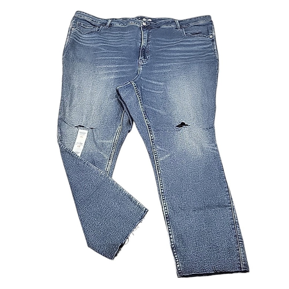 Old Navy Rockstar Super Skinny Distressed Jeans Blue Plus Size 28 4X High Rise